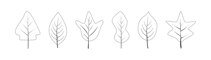 Autumn leaves. Leaves icon set. Flat style.