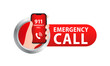 Emergency call icon. SOS emergency call. Emergency message. SOS icon. Emergency hotline. 911 calling. Hotline concept. First aid. Call icon vector. Vector illustration