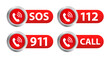 SOS emergency call. 911 calling. A cry for help. SOS emergency call. Emergency message. SOS icon. Emergency hotline. Hotline concept. First aid. Call icon vector. Vector illustration