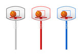 Fototapeta Sypialnia - Basketball ring with ball isolated on white background. Vector illustration