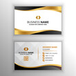 Modern Golden and Black Curved Business Card Template