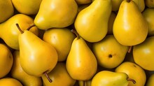  A Pile Of Yellow Pears And Pears On Display.  Generative Ai
