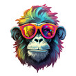 cool full color monkey head stickers