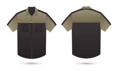 Two tone shirt mockup front and back view