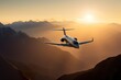 © Oleksandr Kozak - A luxury private jet airplane overflying sunset skies