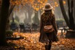 © VexoraImages - melancholy young woman in a bucolic park on a dreary autumn day