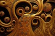 Abstract fractal gold background with swirling shapes