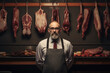 Portrait of a butcher in his shop