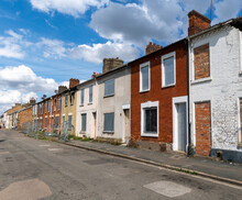 Derelict Terraced Houses In The North Of England Awaiting Demolition