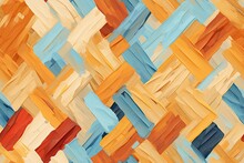 Abstract Rattan Weave In Painted Seamless Repeatable Background Style