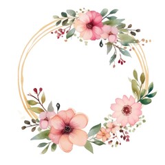 Poster - Watercolor floral frame