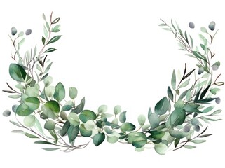 Canvas Print - Eucalyptus leaves in watercolor isolated