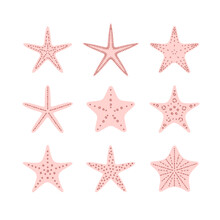 Cute Illustration Of Starfish For Summer Design. Starfish Design Element Isolated On White Background.