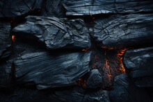 Burnt Wooden Texture With Fire