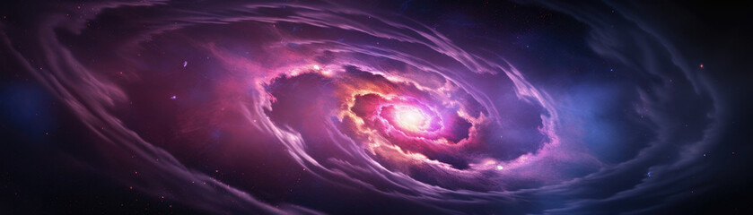 Wall Mural - this remarkable a distant spiral galaxy shows turbulent jets of hot gas and dust bursting from its c