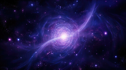 Wall Mural - the deep indigo and purple of the galactic magnetic fields glimmer and sparkle as they interact with