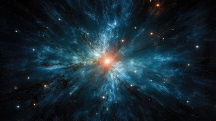 Wall Mural - this incredible image shows a wide view of the cosmos b with sparkling stars and luminous galaxies. 