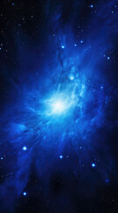 Wall Mural - a dazzling blue supergiant star is shining with incredible intensity its light piercing through a se