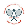 © AFstudio87 - Vintage Crossed Tennis Racket and Ball for Sport Club Competition League Badge Emblem