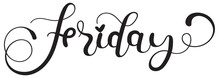 Happy FRIDAY. Friday Days Of The Week With Ornaments. Illustration (Friday)