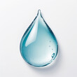 Natural water drop on white background.