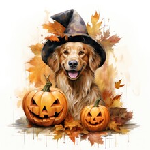 Halloween Witch Golden Retriever Free Stock Photo - Public Domain Pictures