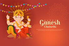 Vector Illustration Of Lord Ganesha For Ganesh Chaturthi With Background