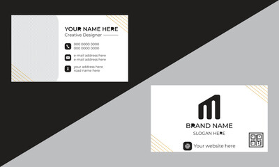  A modern business card template design set with white color background and also with geometric shapes.