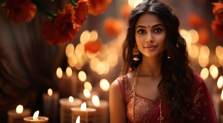 Diwali Dance Rehearsal: A girl in traditional attire readies herself.