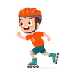 © Colorfuel Studio - little kid playing roller blade and feel happy