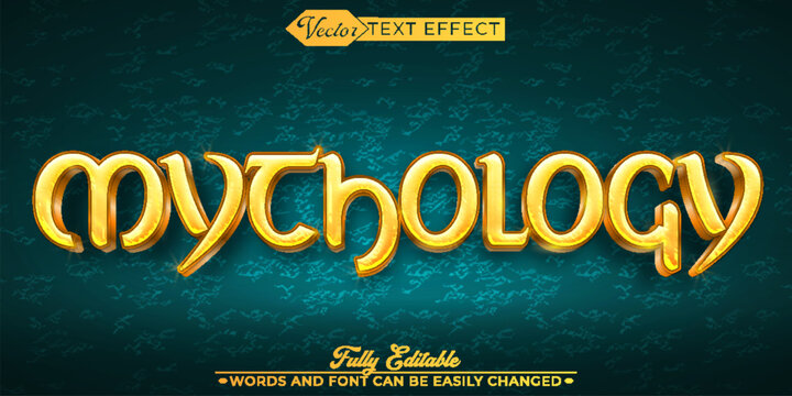 Yellow Golden Historic Mythology Vector Editable Text Effect Template