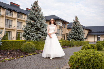 Wall Mural - Elements of modern wedding dress on bride