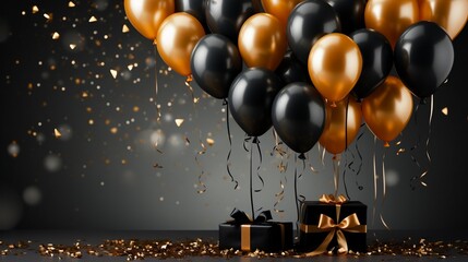 black and gold baloon christmas decoration