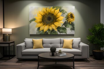 Wall Mural - modern living room made by midjourney