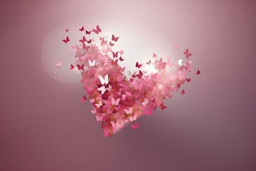 Wall Mural - pink background with hearts made by midjourney