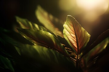 Canvas Print - leaves in the sun made by midjourney