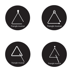 Sticker - Triangle musical icon vector