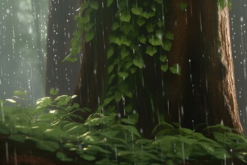 Sticker - rain in the forest made by midjourney