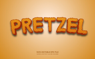 Wall Mural - Pretzel 3d editable text style effect