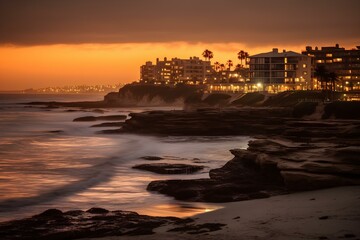 Wall Mural - sunset at the beach made by journey