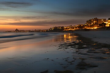 Wall Mural - sunset at the beach made by journey