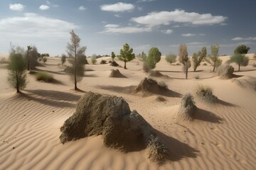 Wall Mural - sand dunes on the beach made by journey