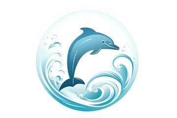 Wall Mural - dolphin jumping in water made by midjourney	