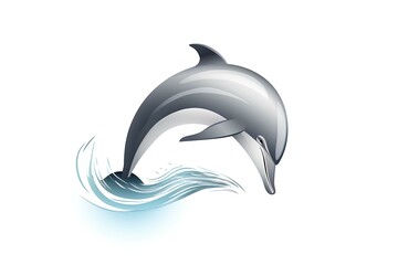 Sticker - dolphin isolated on white made by midjourney	