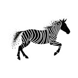 Fototapeta Konie - zebra vector illustration made by midjourney