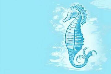 Wall Mural - sea horse illustration made by midjourney