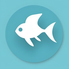 Sticker - shark icon on round internet button made by midjourney