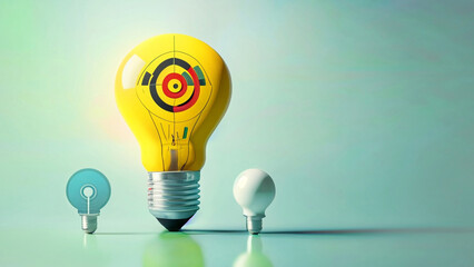 Business goal and target, Light with goal, Innovation