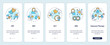 2D icons representing behavioral therapy mobile app screen set. Walkthrough 5 steps multicolor graphic instructions with linear icons concept, UI, UX, GUI template.