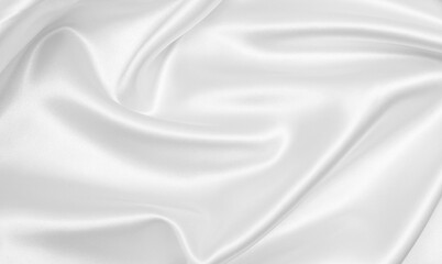 Wall Mural - Smooth elegant white silk or satin luxury cloth texture as wedding background. Luxurious background design